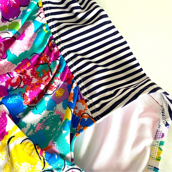 Anne Cole One Peice Floral Shirred Halter Swimsuit - Picture 6 of 12